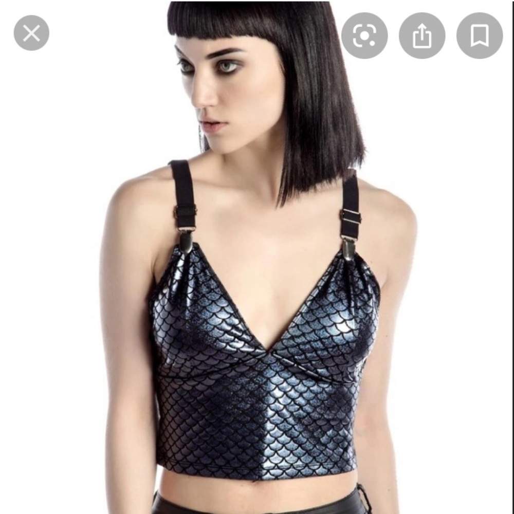 Killstar mermaid print cropped tank top